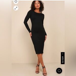 NWT Lulu’s Va Va Voom Black Backless Midi Dress